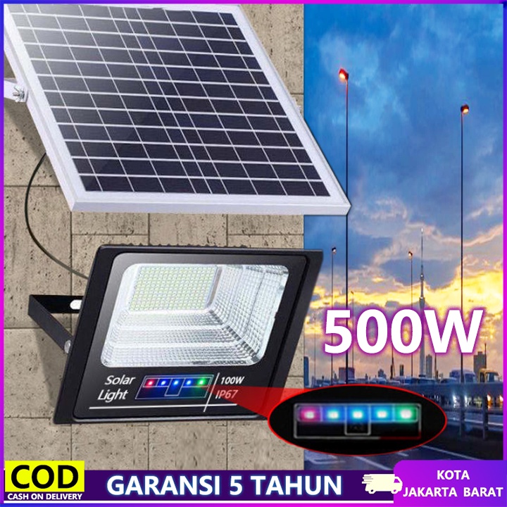 300W lampu solar cell/garansi 5 tahun/lampu taman/LAMPU LED TENAGA MATAHARI/lampu jalan tenaga matahari/lampu tenaga surya outdoor/Timer function + adjustable brightness