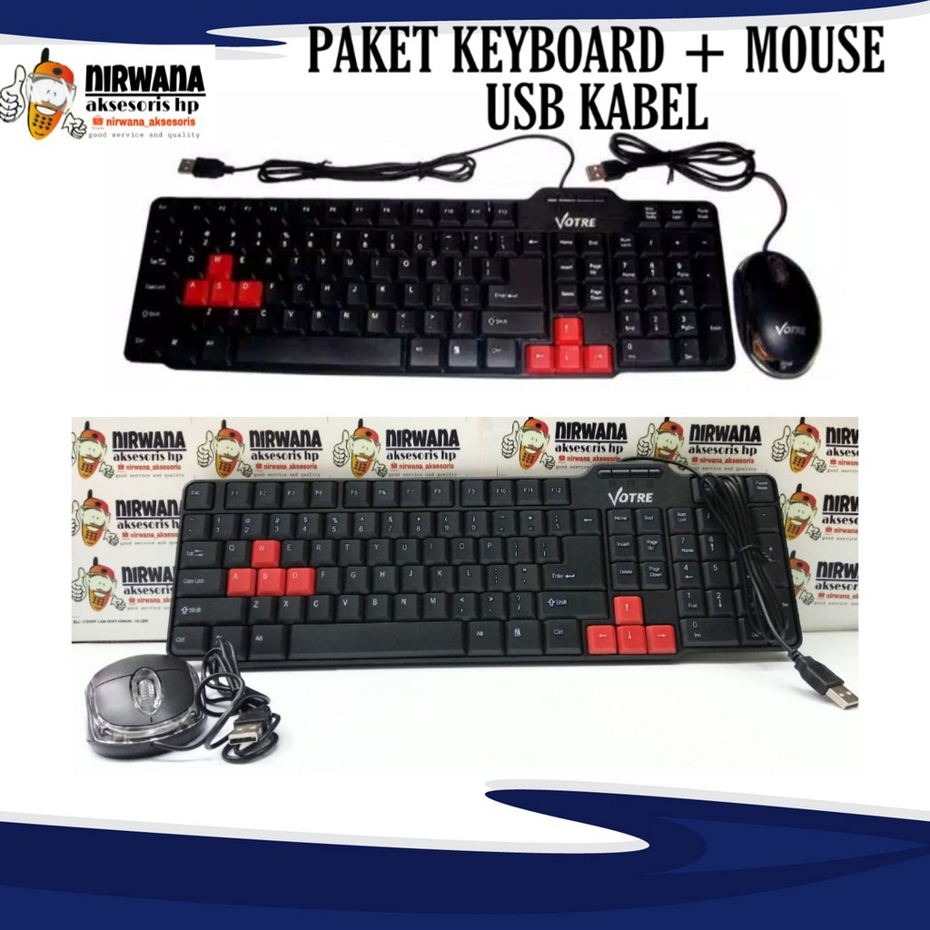 KEYBOARD MOUSE USB KABEL STANDART MURAH KUALITAS BAGUS