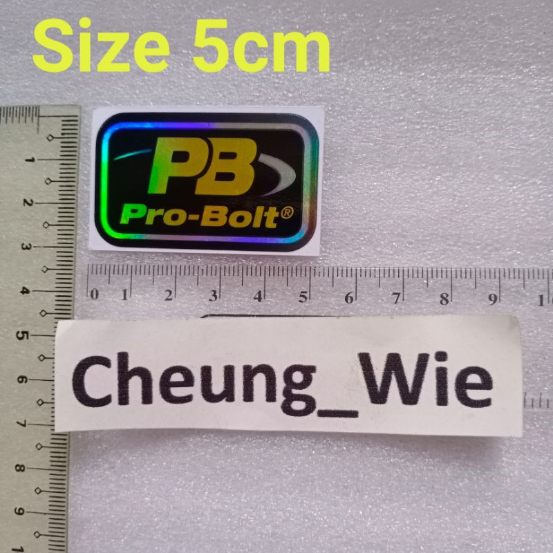 

Stiker / Sticker logo Pro Bolt Hologram size 5cm