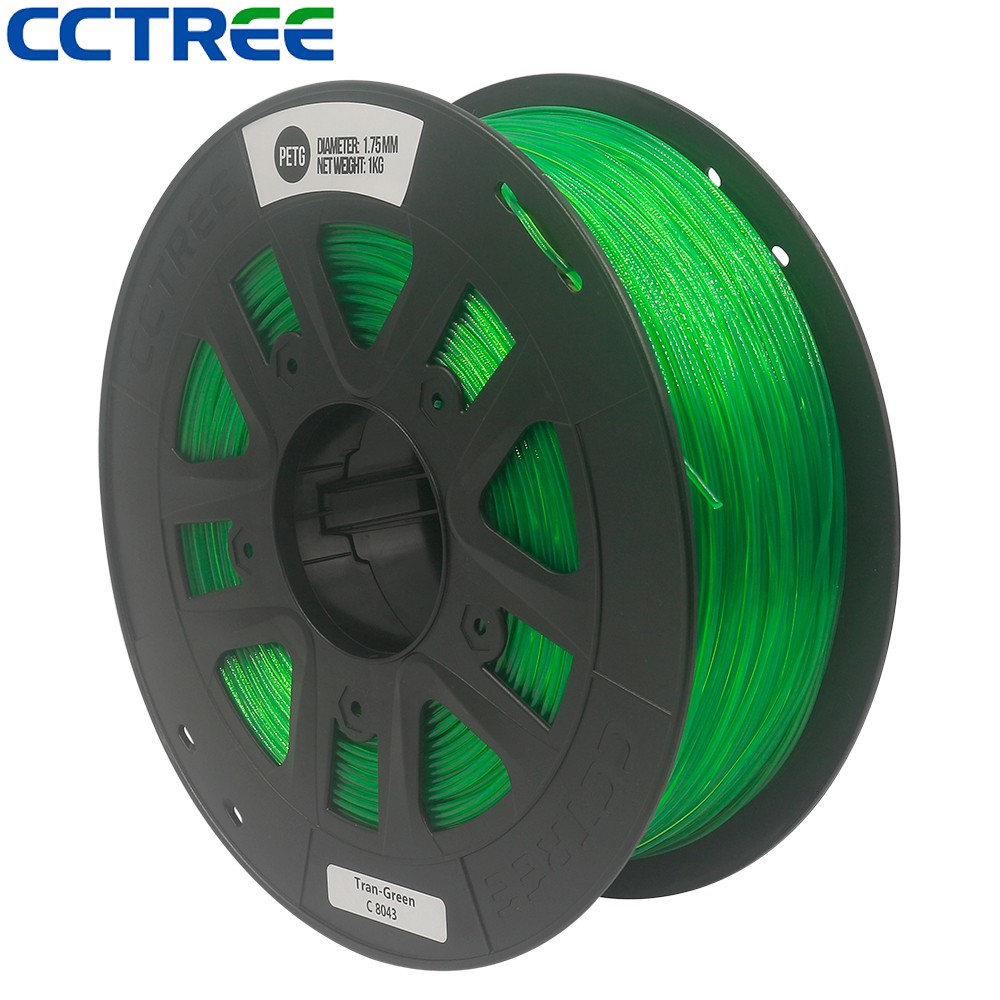 PETG CCTREE 3D PRINTER 1.75mm 1KG Filamen Filament Kualitas TRANSPARAN GREEN