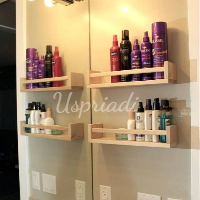 RAK BUMBU HIASAN DINDING KAYU RAK BUMBU KAYU DEKORASI RUMAH CAFE HOTEL FLOATING SHELVES RAK SUDUT