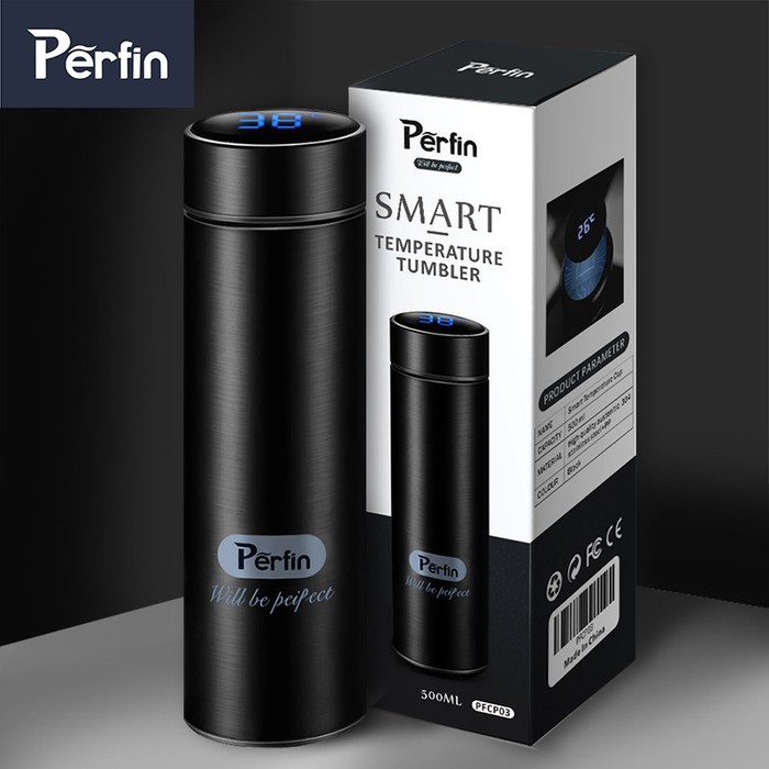 Perfin PFCP03 Botol Tumbler 500ml Cerdas dengan LED Suhu