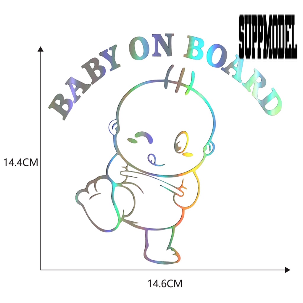 Stiker Reflektif Motif Baby On Board 3D Untuk Body Mobil