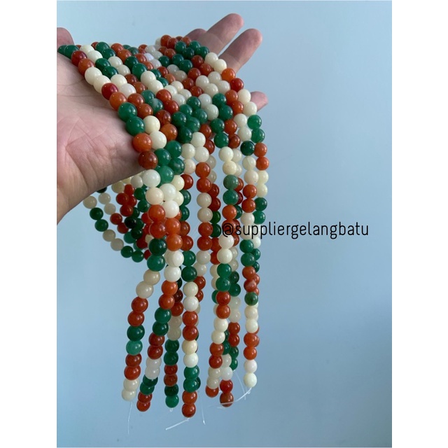 bahan batu 8mm TRIDATU AGATE doff KHAS BALI aksesoris gelang kalung