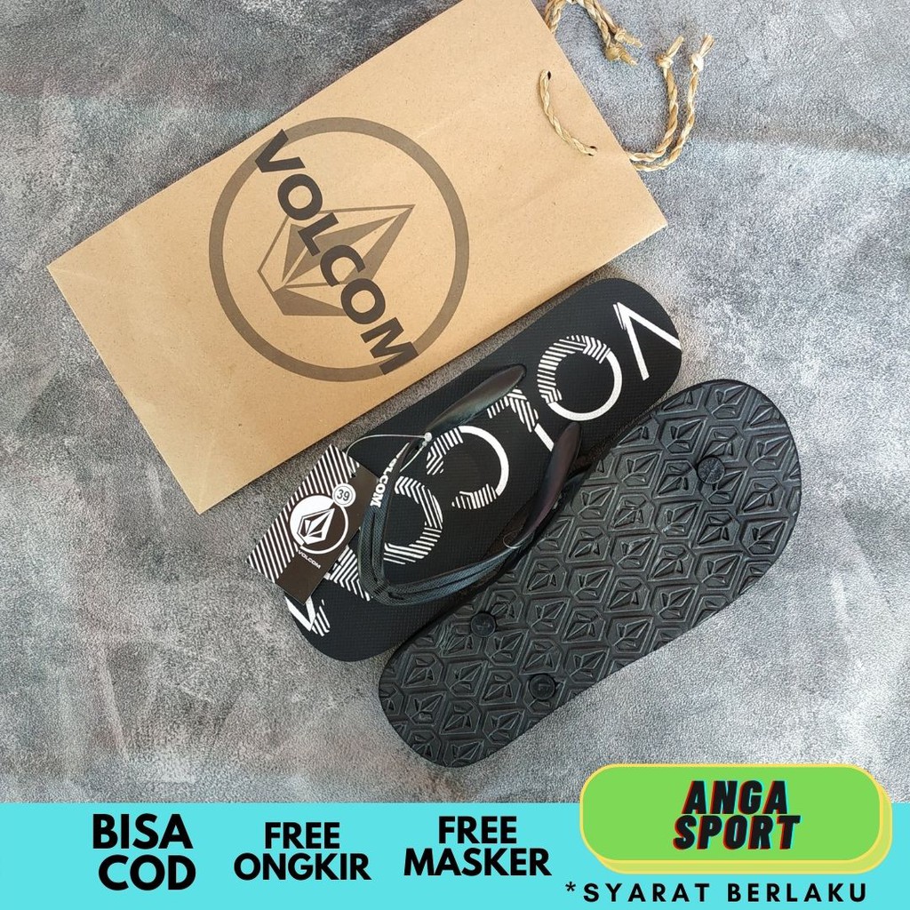 SANDAL PRIA VOLCOM /  SANDAL JEPIT COWOK DISTRO BRANDED / SENDAL SURFING COWOK CEWEK PREMIUM