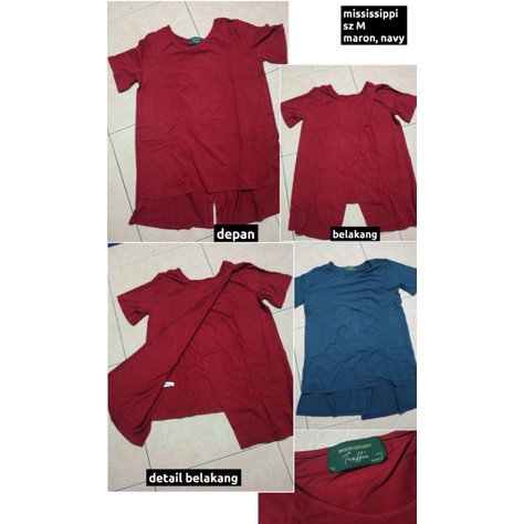 preloved atasan kaos adem merk mississippi