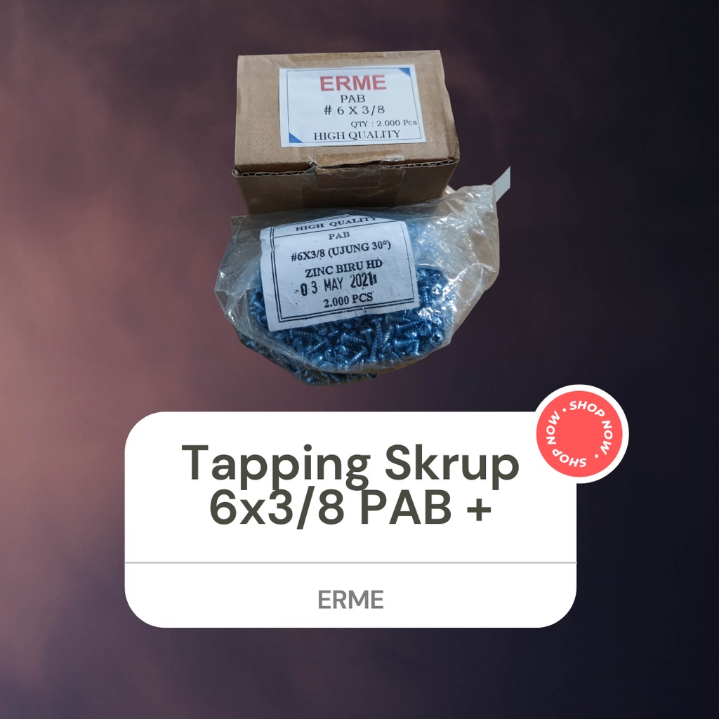 Tapping Skrup kecil Sekrup 4 x 3/8 6 x 3/8 6 x 3/4 PAB + OAB