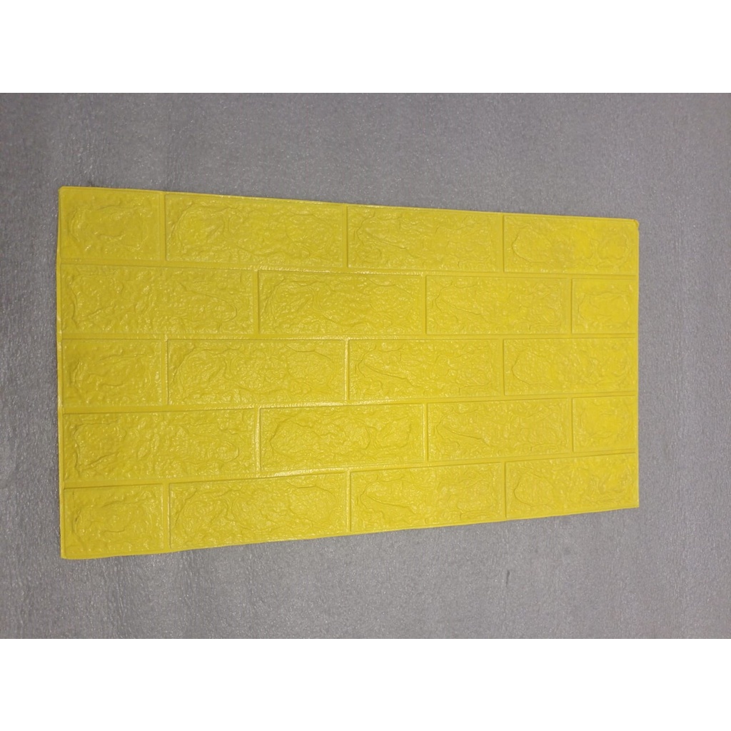 INFY - R535 Wallpaper Dinding Foam 3D Kecil Motif Batu Bata / Walpaper Stiker Dinding Dekorasi Kamar-KUNING