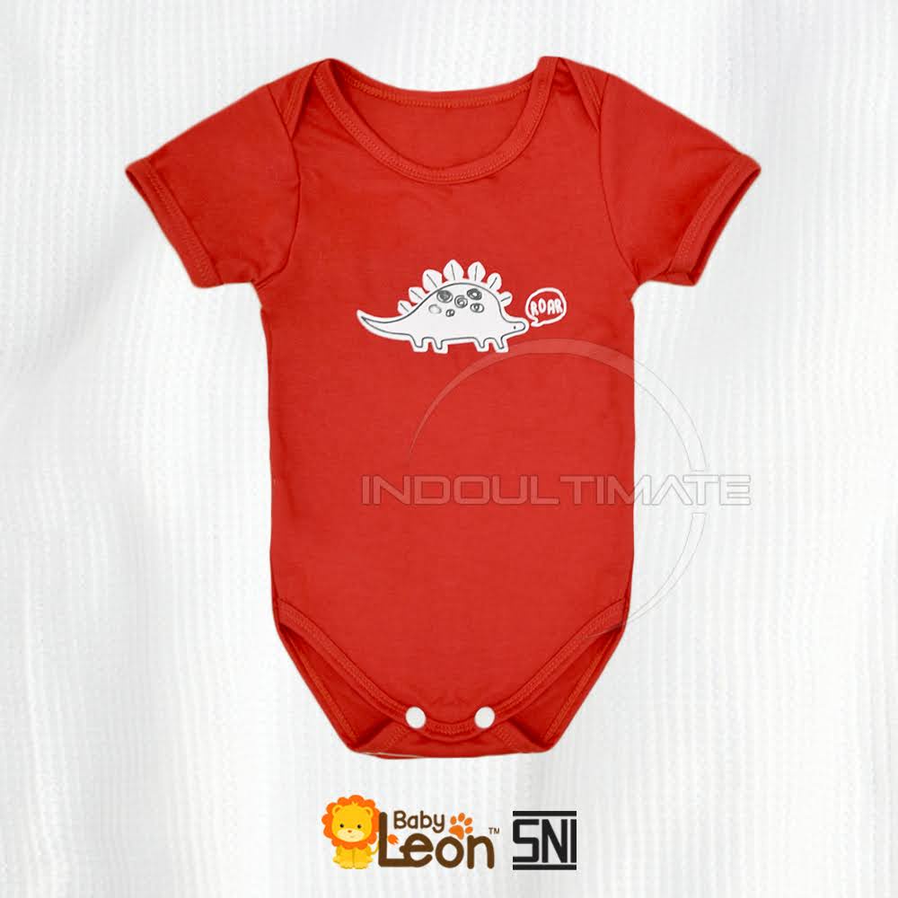 BABY LEON 1 Pcs Jumsuit Bayi Jumper Bayi Lengan Pendek BC-023SK COTTON Jumpsuit Anak Bayi Balita-RED DINO