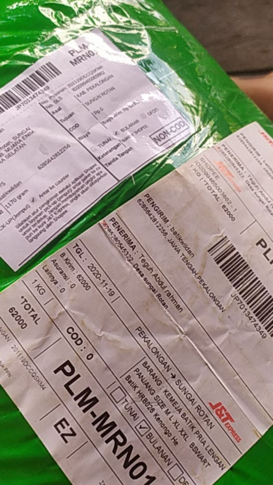 Kemeja Batik Pria Lengan Panjang Size M L Xl Xxl  Bswart Batik Hrb026 Kenongo Hem Panjang Padi