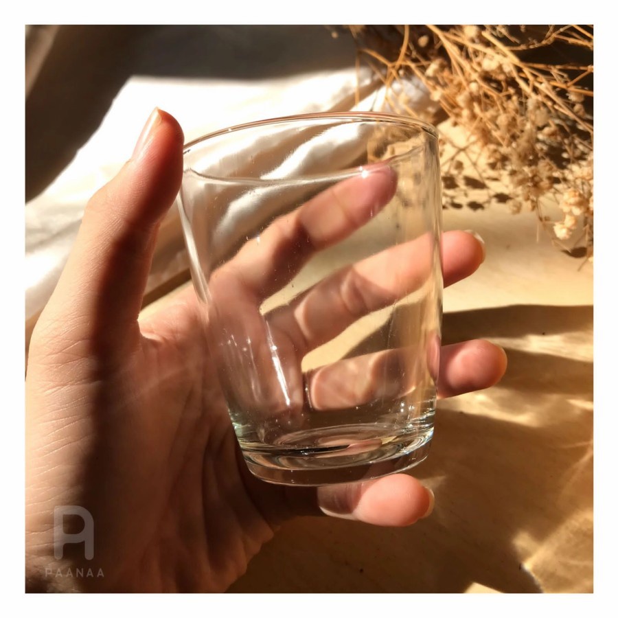 Gelas Tebal Kaca 200 ML Minimalis Bening Lebar 7,5 CM Tinggi 8 CM Minum Jus Kopi Cafe Resto