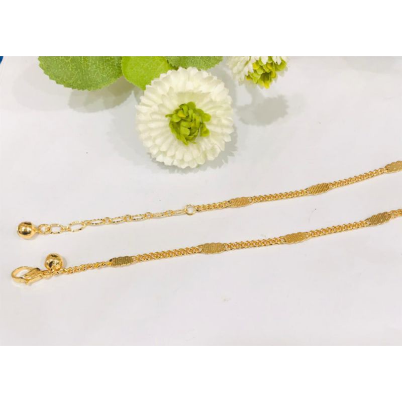 GELANG TANGAN WANITA DEWASA TITANIUM GOLD MOTIF PILIHAN LAPIS EMAS 24 K