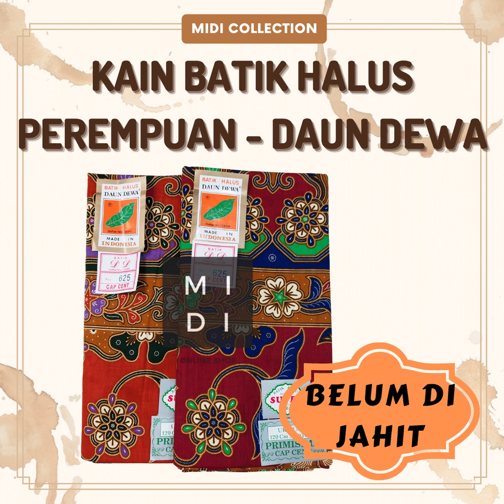 Kain Sarung Wanita/Bawahan Kebaya//Kain Jarik Batik Halus SUPER - DAUN DEWA [BELUM DI JAHIT]