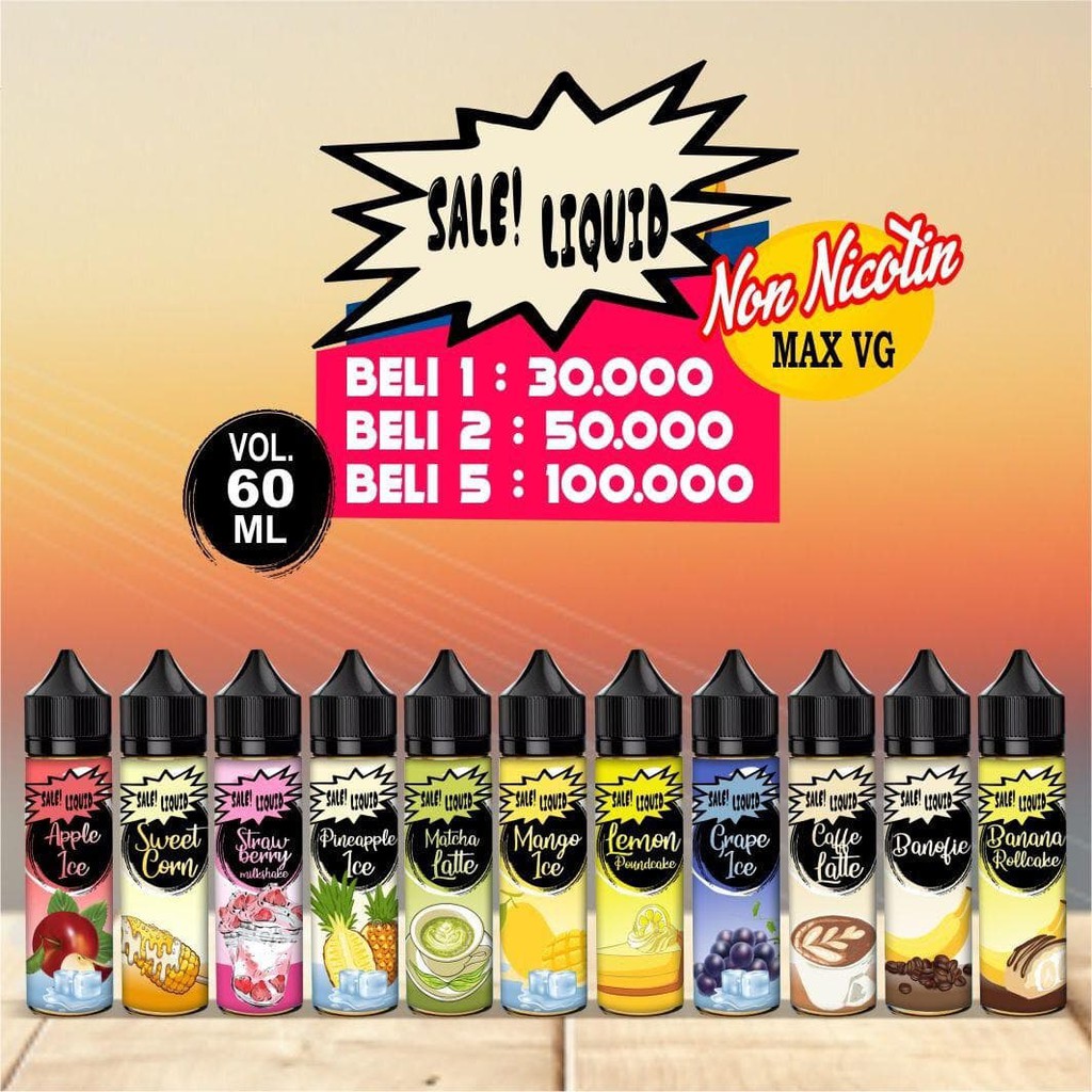 Sale Liquid Non Nicotine 0mg 60ml Premium Sale E Liquid Murah