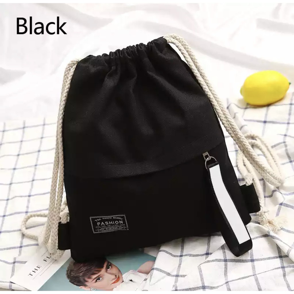 SANSURBAGS RANSEL SERUT WANITA HOME - Stringbag Korea Termurah-Hitam
