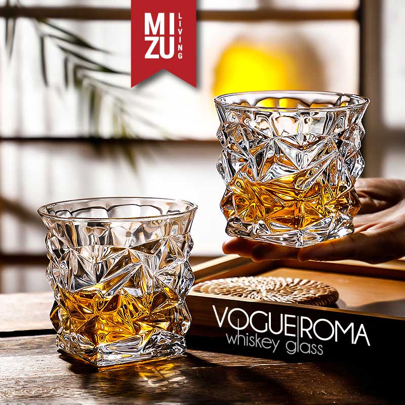 MIZU ROMA Whiskey Glass Gelas Kaca Whisky On The Rocks Gelas Air Minum