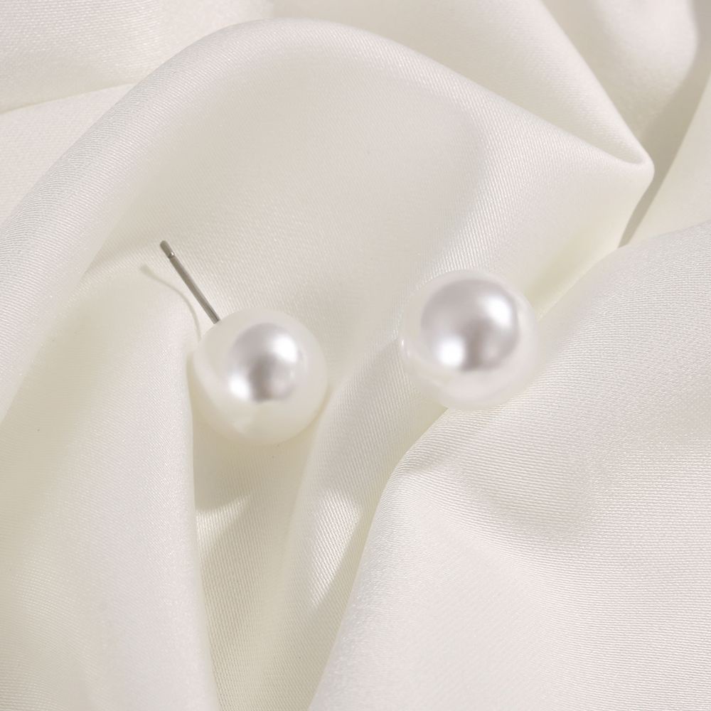 ROW 5Pairs/10Pairs/12Pairs Women Pearl Earrings Jewelry Round Shape Ear Stud Wedding Engagement Party 4mm 5mm 6mm 8mm 10mm 12mm Fashion Elegant