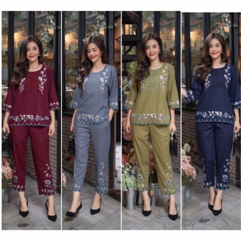 Setelan cutie minute bordir timbul