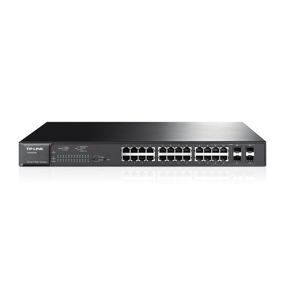 TP-Link TL-SG2424P ( T1600G-28PS ) 24-Port Switch with 4 Combo SFP Slots+Gigabit Smart PoE