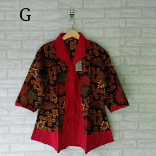  Terbagus  mzd 877 Blouse batik  kombinasi embos size M L XL 