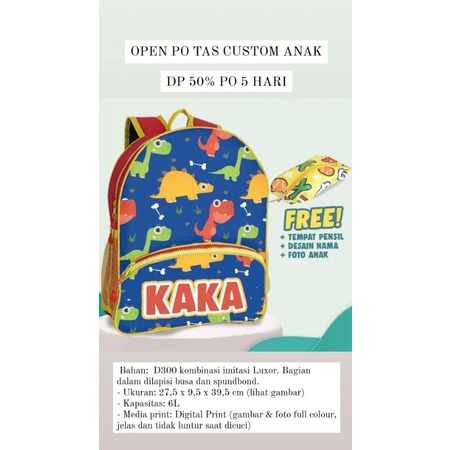 tas anak custom nama