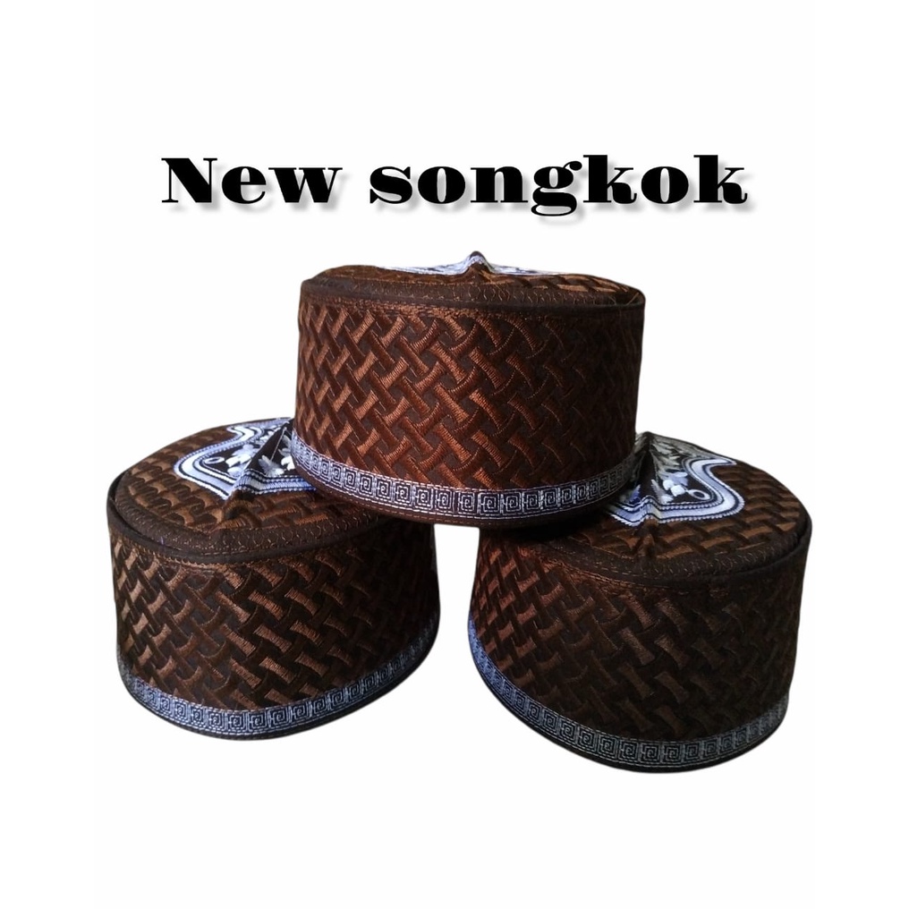 New peci pria kombinasi coklat putih termurah/songkok santri/realpict/bisa COD