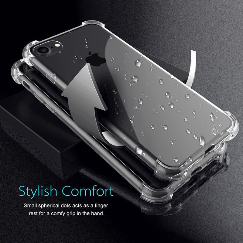 Soft Case Silikon TPU Bening Shockproof untuk Compatible For iPhone 6S Plus 7 8 x