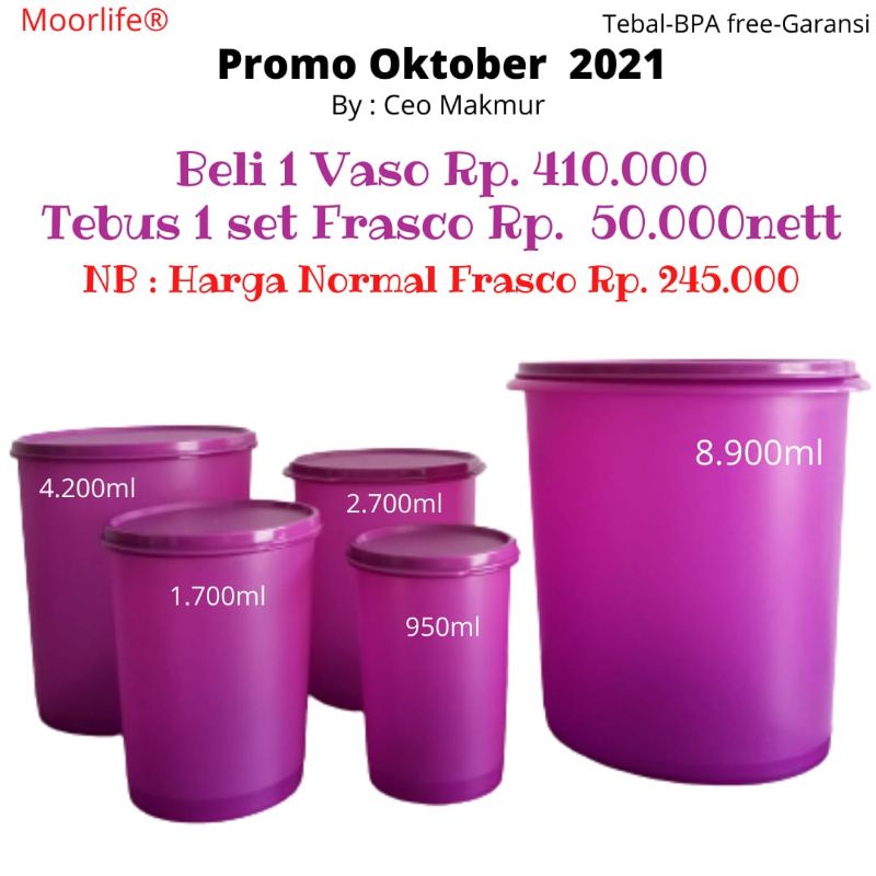 Toples Moorlife Vaso Bonus Giant Frasco/ 4+1/ Toples kerupuk/Toples besar/promo khusus di bulan okto