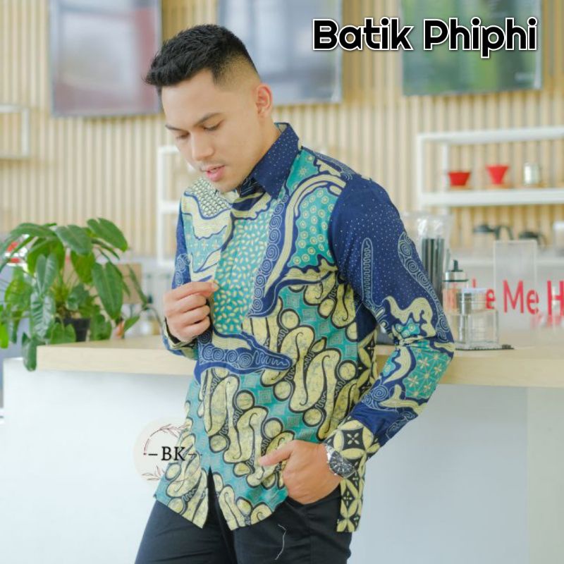 Couple Batik Bianka Senno Biru Ori Size M, L, XL, XXL