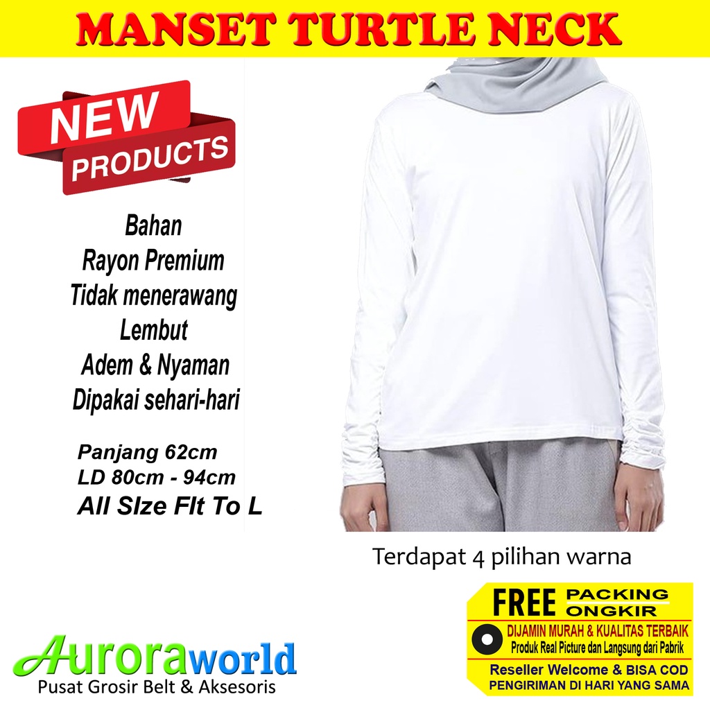 Auroraworld Manset Turtle Neck Bahan Rayon Premium Tidak menerawan , bahan lembut, adem dan nyaman dipakai bisa COD