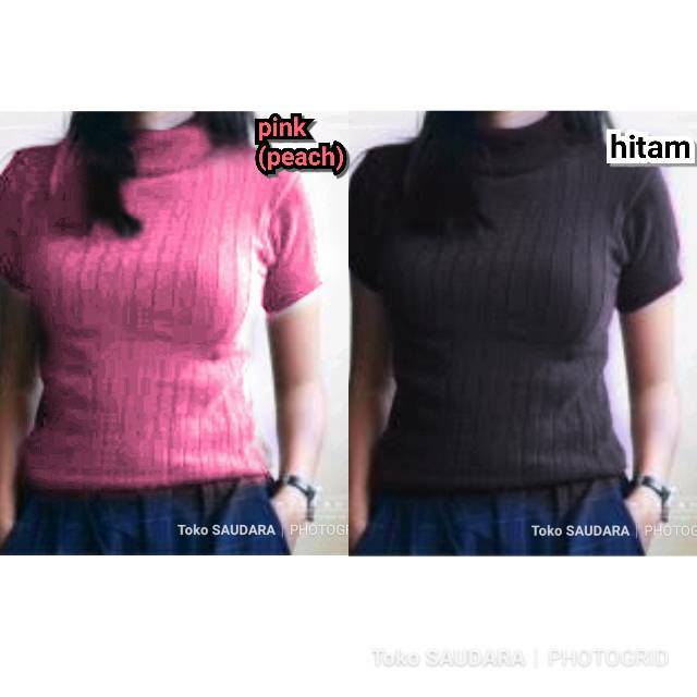 turtelneck Sweater short (rajut lengan pendek wanita)