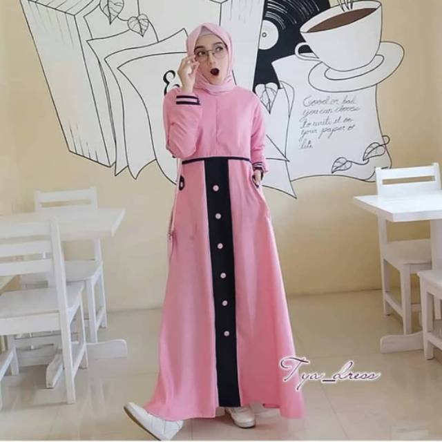 PREMIUM gamis perempuan gamis monalisa gamis syari long dress hijab gamis polos setelan  TYA DRESS