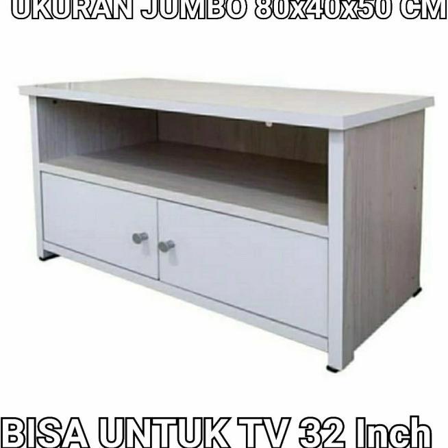 RAK TV JUMBO UK. 80X40X50 CM MINIMALIS MURAH MEJA TV 32 INCH - Hitam