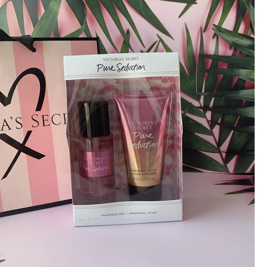☑ VICTORIA SECRET SET BODY MIST DAN BODY LOTION TRAVEL SIZE 75ML ☚