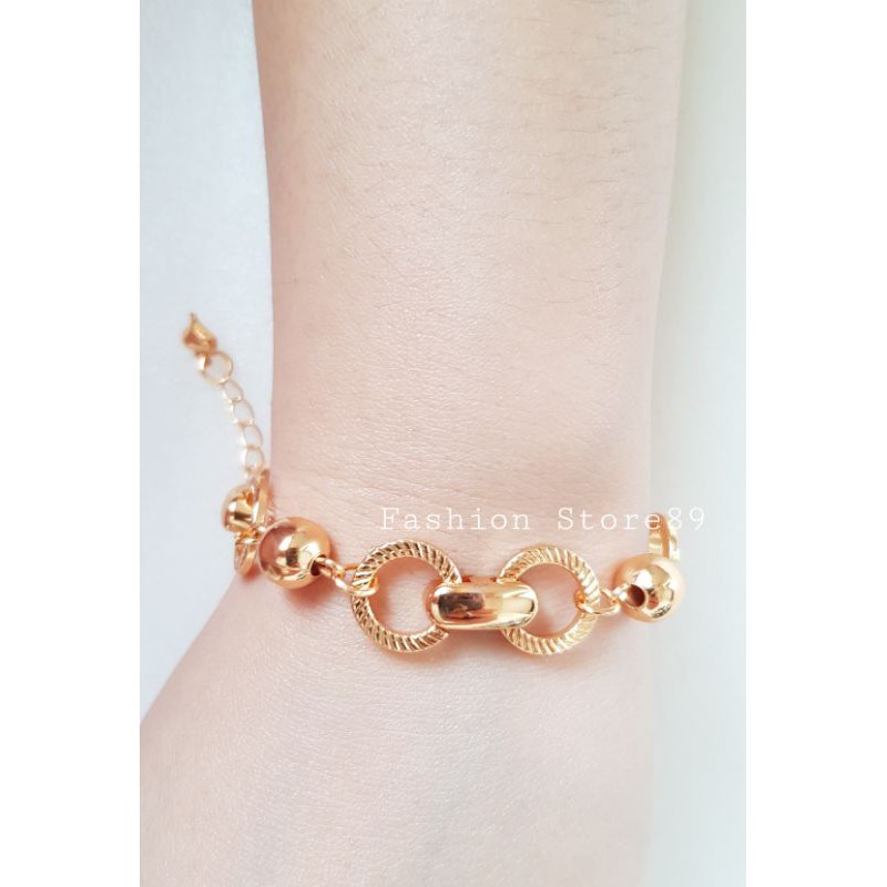gelang rantai motif gelang fashion impor xuping perhiasan lapis emas 18k impor tR13102