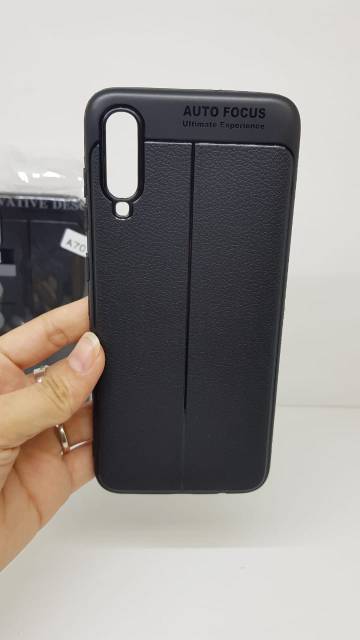 Auto Focus Samsung A70 6.7 inchi Leather Soft Case Samsung A705 AUTOFOCUS Samsung A7050 Kulit Jeruk