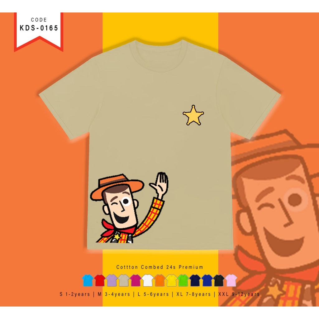 T-SHIRT / KAOS ANAK-ANAK TERMURAH BERGAMBAR TY WOODY - TERIMA CUSTOM KAOS KELUARGA