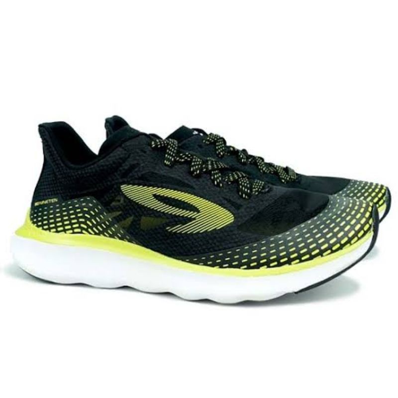 910 Nineten Sepatu Running Haze Hitam/Hijau Neon/Putih