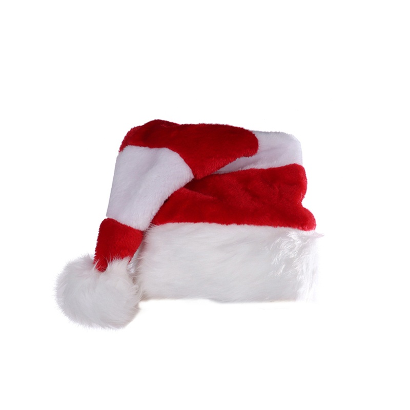 Topi Natal Bahan Plush Bulu Tebal Untuk Unisex