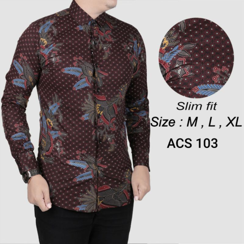 BAJU BATIK PRIA SLIM FIT MODERN ELEGAN KEMEJA BATIK PRIA SLIM FIT KATUN PREMIUM CBL949