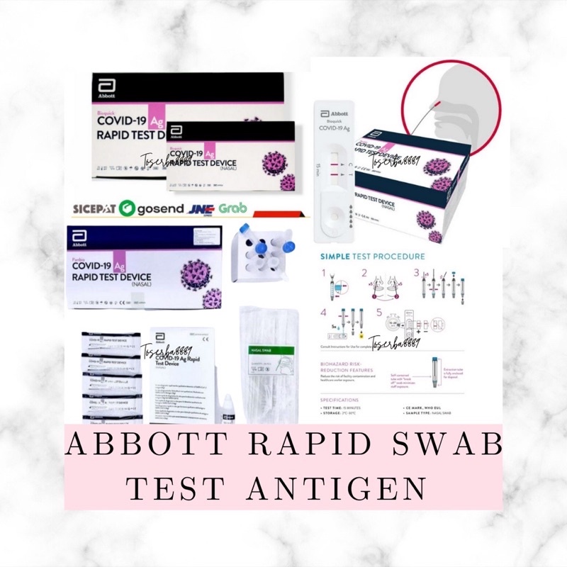 ABBOTT SWAB PANBIO BIOQUICK ANTIGEN TEST ECER 1 SET 100% ORIGINAL