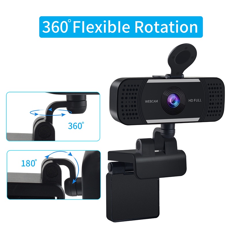 [100% HIGH QUALITY]1080P Webcam HD Live Broadcast Video Meeting Camera Microphone with Tripod Rotatable