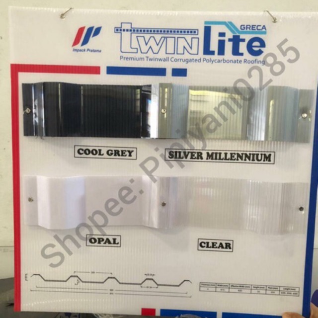 Twinlite greca atap genteng polycarbonate pvc 6mm