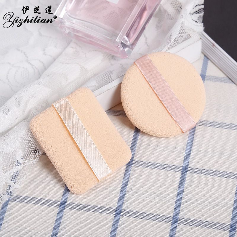 Spon Bedak Tebal 1Set Puff Sponge - Spon Bedak Foundation Cushion Satuan Lembut - Spon Puff Sponge Satuan Box