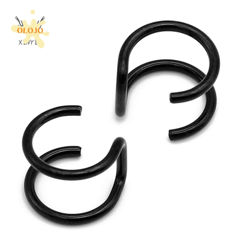 OLOJO 1 Piece Gaya Punk Pria dan Wanita Anting Klip Baja Punk Telinga Pierced