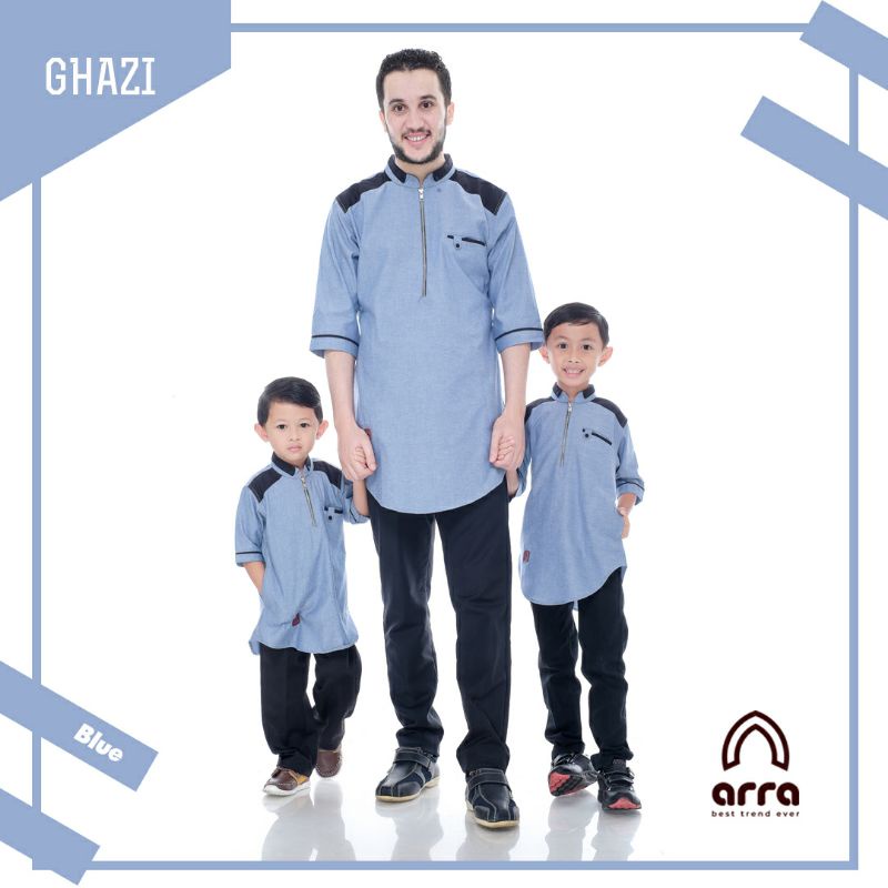 Baju Koko Kurta Pakistan Couple Ayah Dan Anak Lengan Pendek Ghazi Original Premium