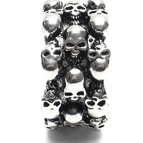 1pc Cincin Knuckle Desain Tengkorak Bahan Stainless Steel Gaya Gothic Punk Untuk Pria