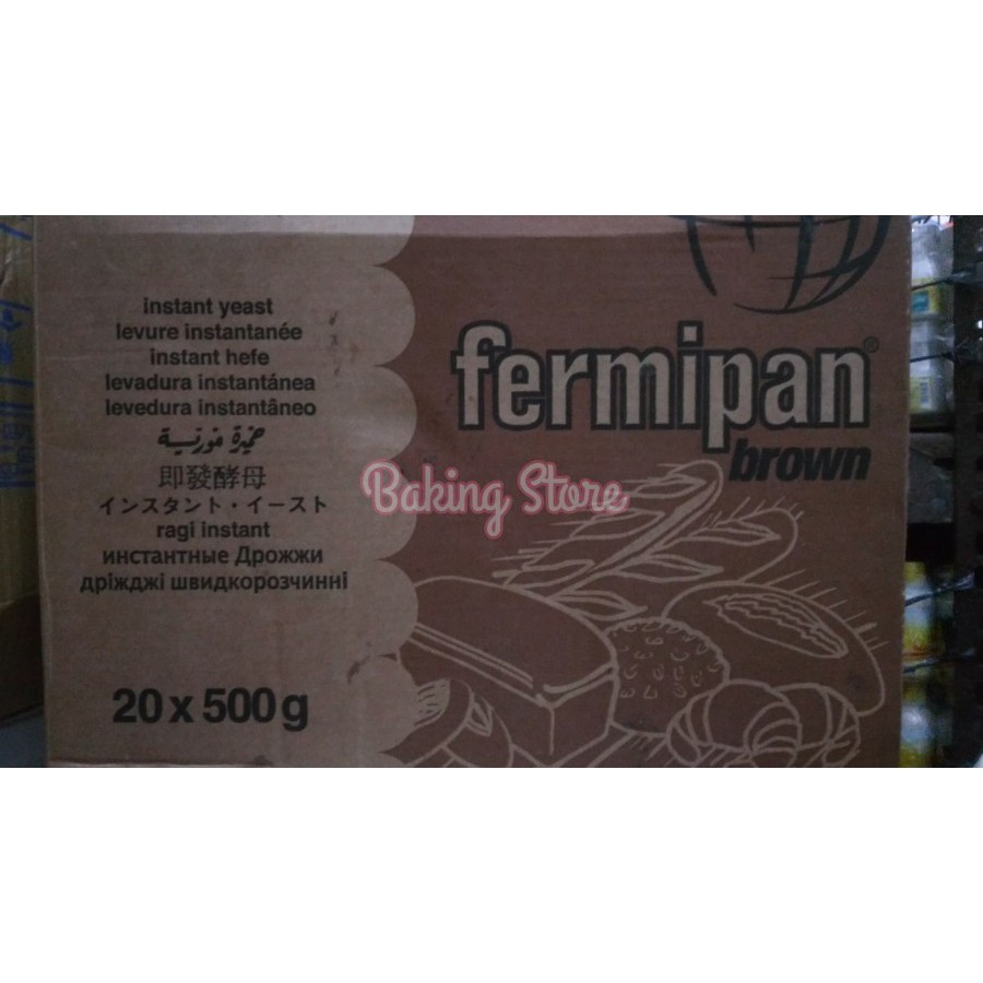 

Ragi Ragi Kering - Instant Yeast Fermipan Brown 20x500gr - Gosend Only!!