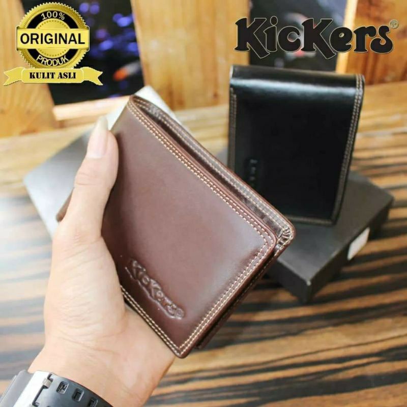 Dompet Kulit Pria Asli kulit sapi Kickers ( 100% Full Kulit Sapi Asli ) TANPA KAIN FURING