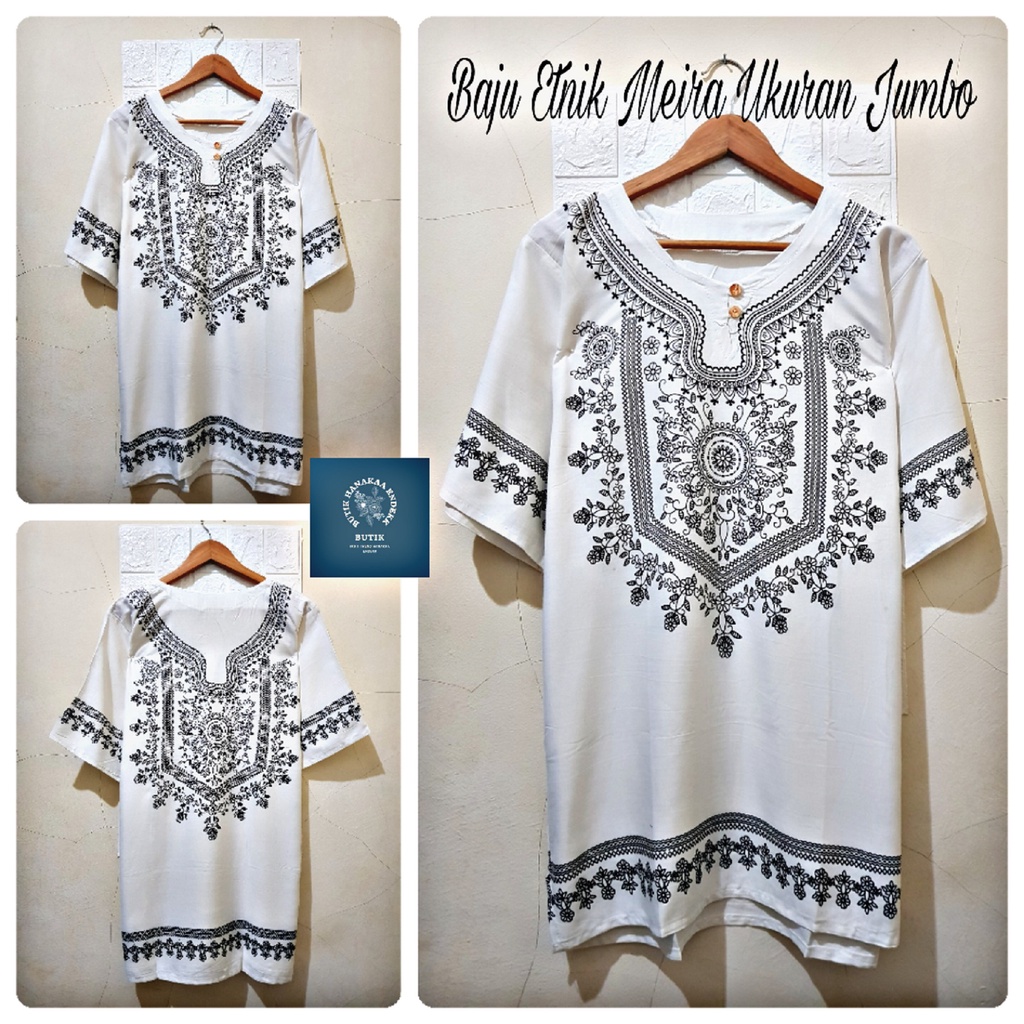 Baju Koko Bali Putih Jumbo